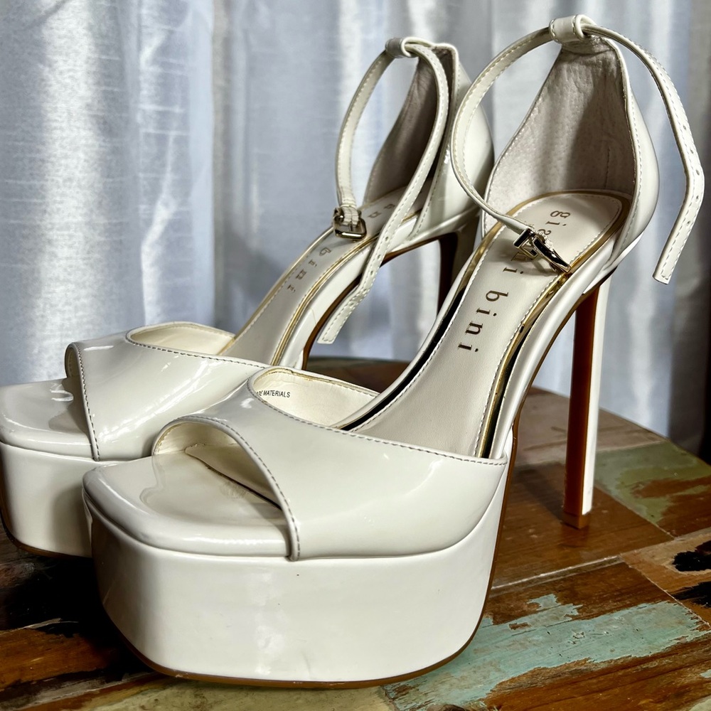 Women's White Platform Heels